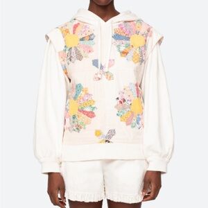 Sea New York linden patchwork sweatshirt hoodie medium